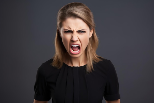 Woman of European appearance who appears to be furious