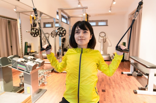 Woman exercising in the gym