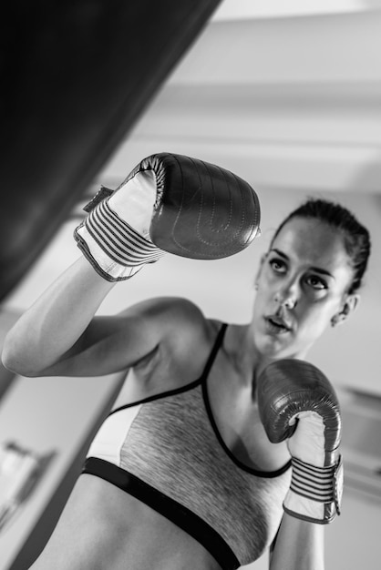 Woman exercising in the gym