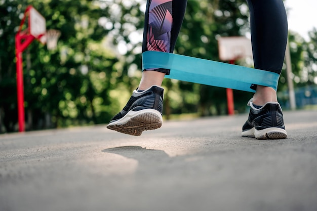 Woman exercising outdoors