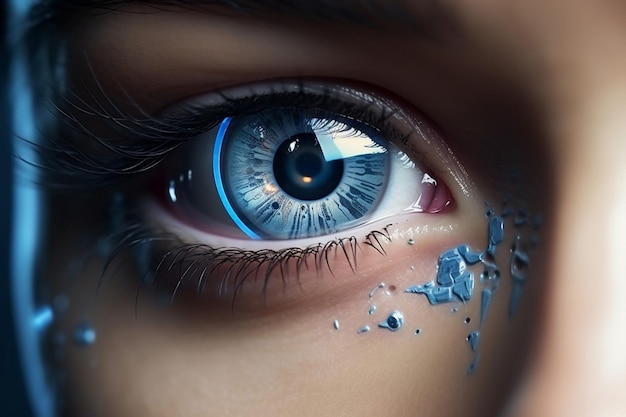 Woman eye blue young eyelashes pupil face white eyeball eyebrow vision macro human iris optic look closeup person beauty female