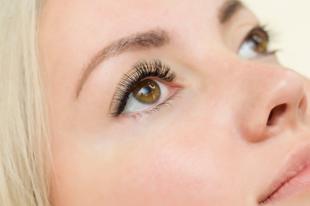 Woman Eye with Long Blue Eyelashes