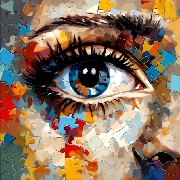 Woman Face Puzzle Mosaic Wall Art Home Design Stylish Mosaic Art Wall Print