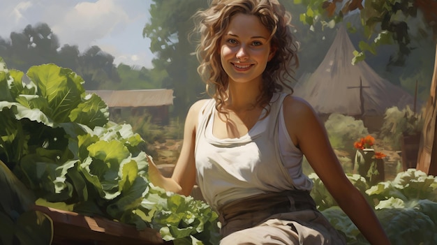 女性農家の写真