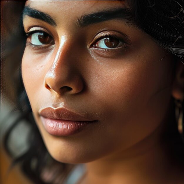 a woman featuring a captivating nose ring that accentuates her unique beauty
