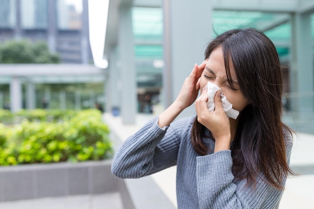 Woman feeling sick