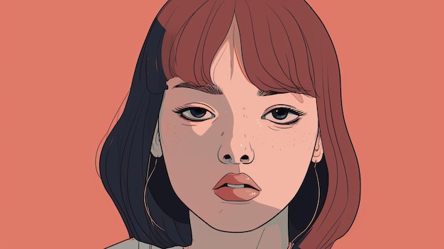 Женщина женщина молодой взрослый девушка абстрактный минималистский портрет лица цифровая иллюстрация обложка