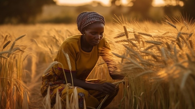 Женщина в пшеничном поле