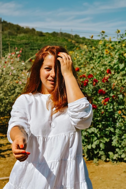 woman in a field