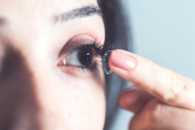 Woman finger lenses