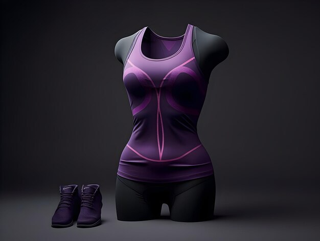 Photo woman fitness suit mockup 3d woman fitness suit mockup female gym and sport suit mockup