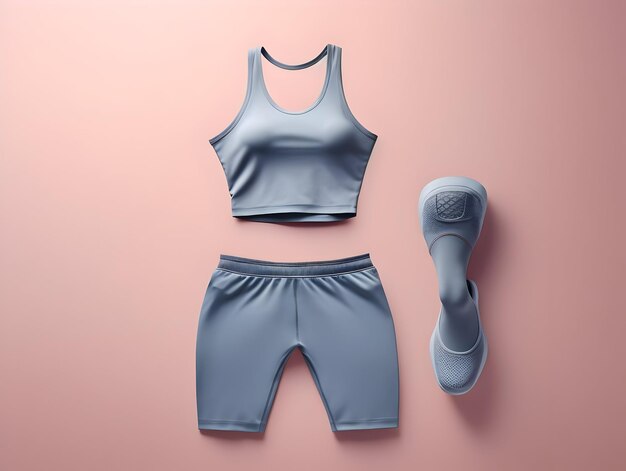 Woman fitness suit mockup 3D woman fitness suit mockup female gym and sport suit mockup