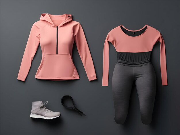 Photo woman fitness suit mockup 3d woman fitness suit mockup female gym and sport suit mockup