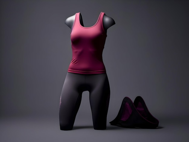 Photo woman fitness suit mockup 3d woman fitness suit mockup female gym and sport suit mockup