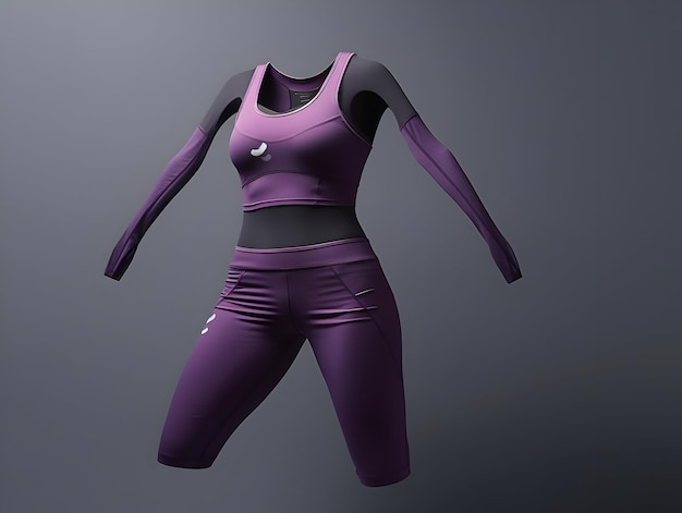 Woman fitness suit mockup 3D woman fitness suit mockup female gym and sport suit mockup