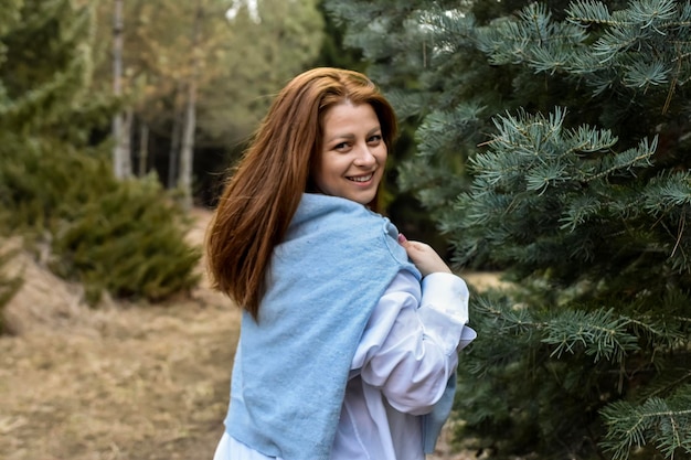 woman in the forest