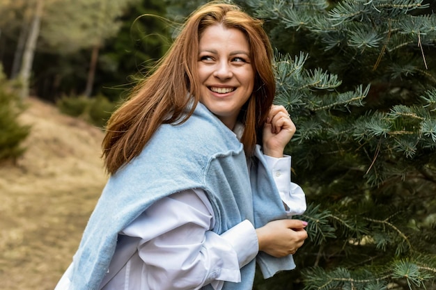 woman in the forest