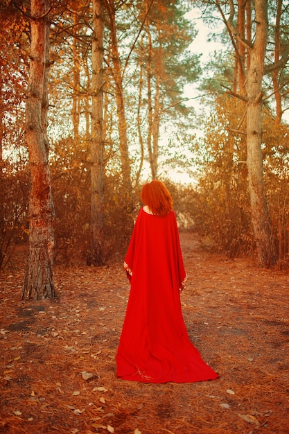 Woman in the forest.