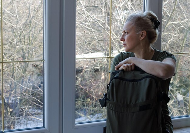 A woman from ukraine runs away from the war war in ukraine