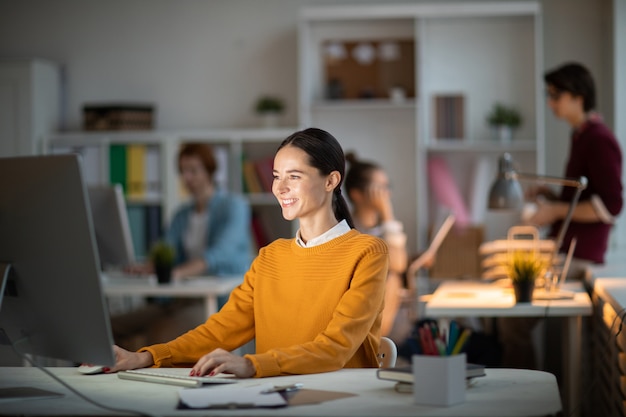 Woman in front of computer