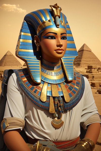 A woman in front of the pyramids