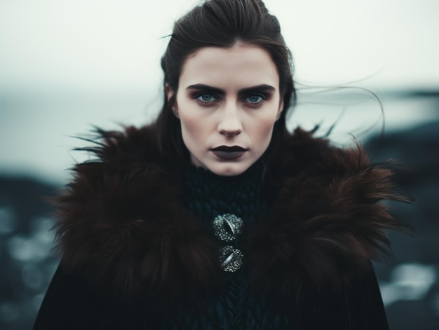 Photo a woman in a fur coat