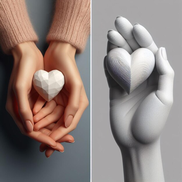 Woman gently holding a heartshaped object symbolizing care and compassion