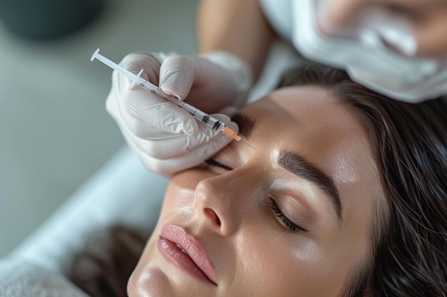 a woman getting filler