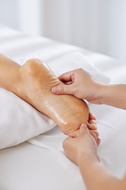 Woman getting foot massage