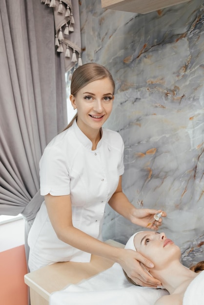 A woman getting a massage in a spa