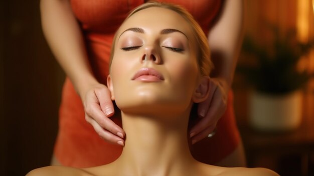 A woman getting a massage at the spa