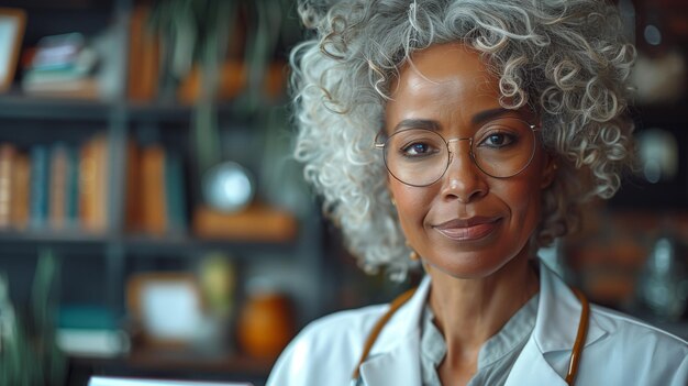 Woman in Glasses and Lab Coat