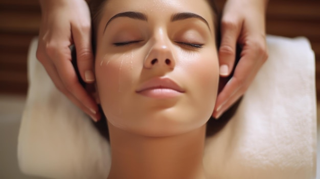 woman got face massage