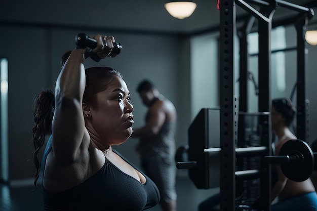 Foto donna in palestra ia generativa