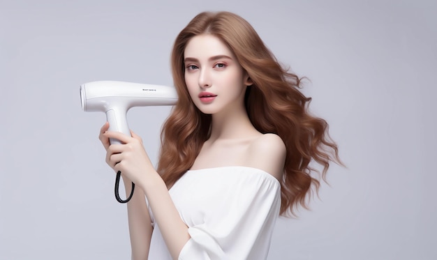 woman hair megaphone beauty hairdryer dryer dry drying blow face hairstyle people fun p