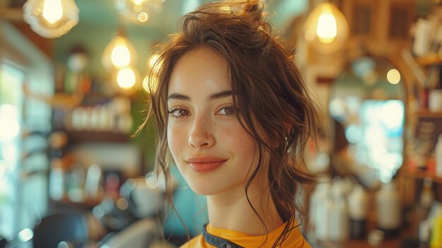 woman in hair salon