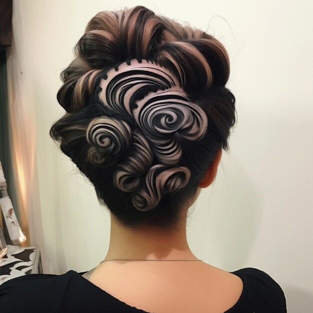 Photo woman hair style from back side