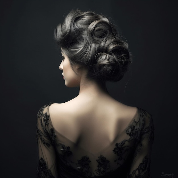 woman hair style from back side