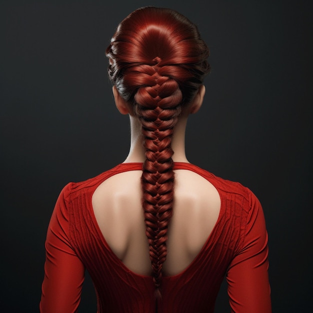 Photo woman hair style from back side