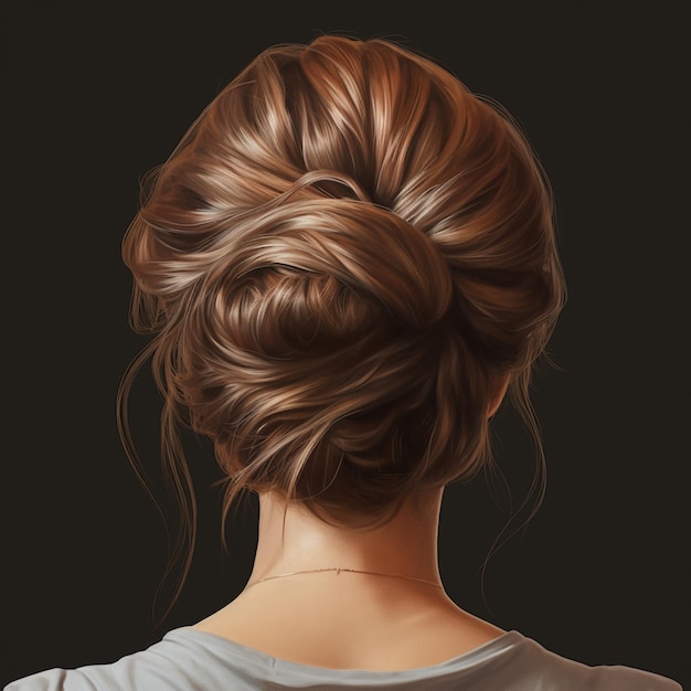 woman hair style realistic from backside veiw