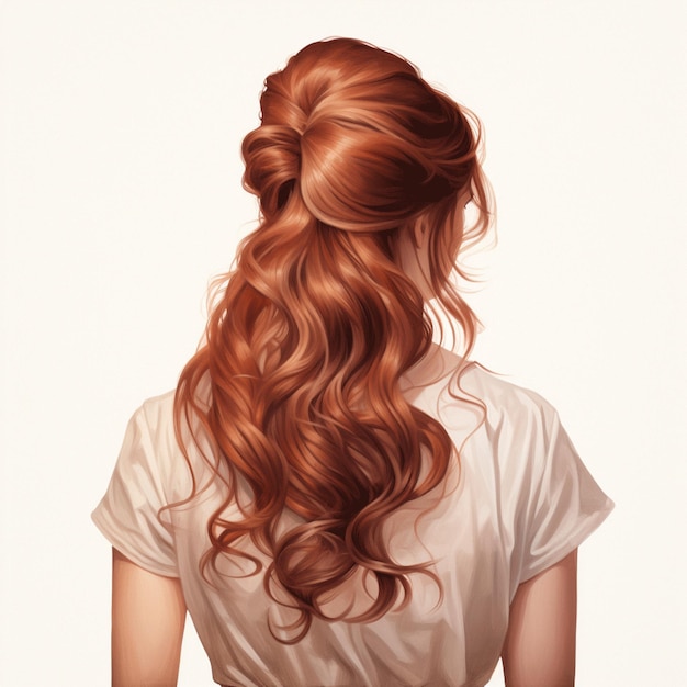 woman hair style realistic from backside veiw