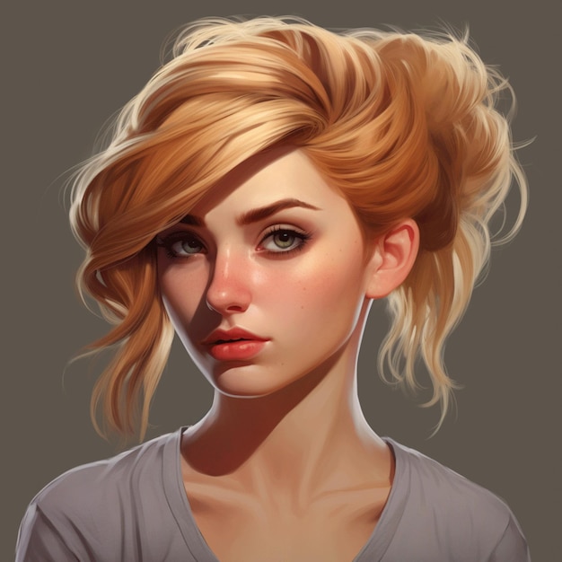 woman hair style realistic