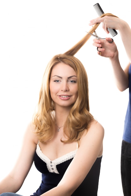 Woman at the hairdresser