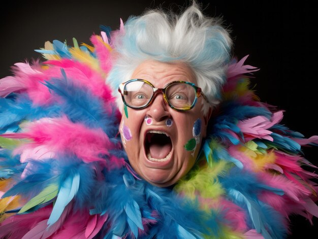 Woman in a halloween costume with a playful pose