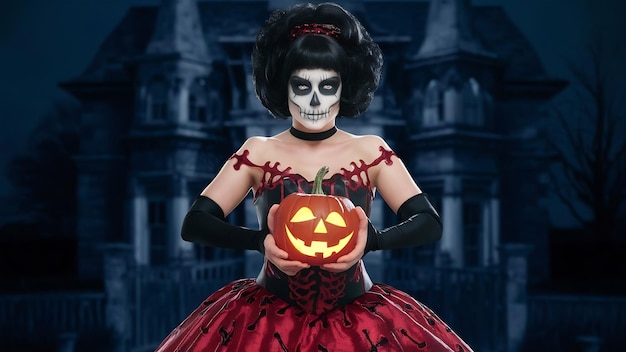 Woman in a halloween costume