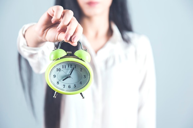 Woman hand clock