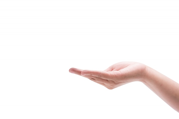 Woman hand isolated on white background