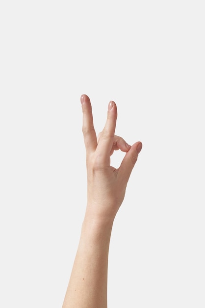 Woman hand OK gesture