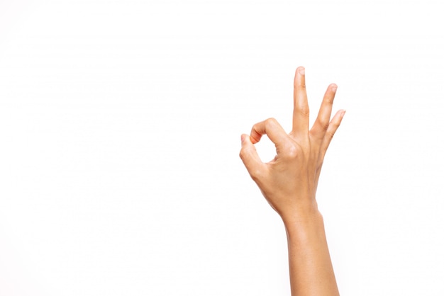 Woman hand ok sign 