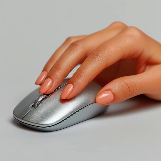 Woman hand using computer mouse